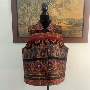 90s multicolored bohemian Persian tapestry vest women’s 2X